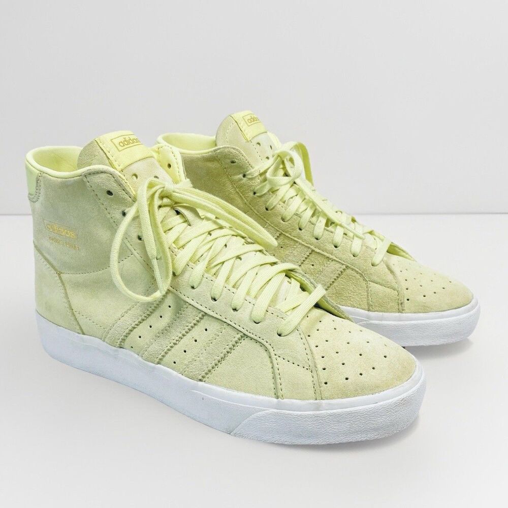 Adidas Basket Profi Yellow Tint Suede High Top Sneakers Womens 8.5 US